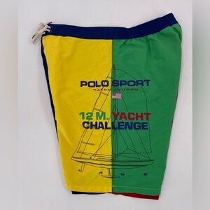 Polo Ralph Lauren Polo Sport 12 M‎ Yacht Challenge Color Block Swim Trunk Lg